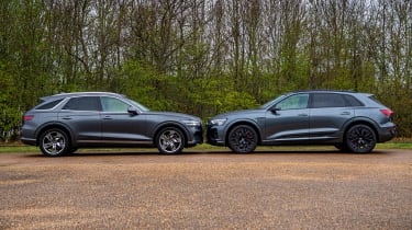 Audi Q8 e-tron vs Genesis Electrified GV70 - face-to-face static
